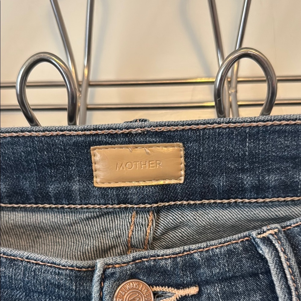 MOTHER High Rise Blue Jeans with Classic Indigo Hue